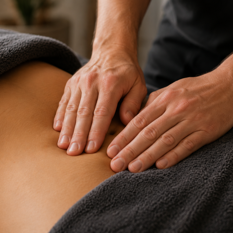 Sanfte Bauchmassage bei der Fruchtbarkeitsmassage nach Birgit Zart – achtsame Begleitung im Kinderwunsch